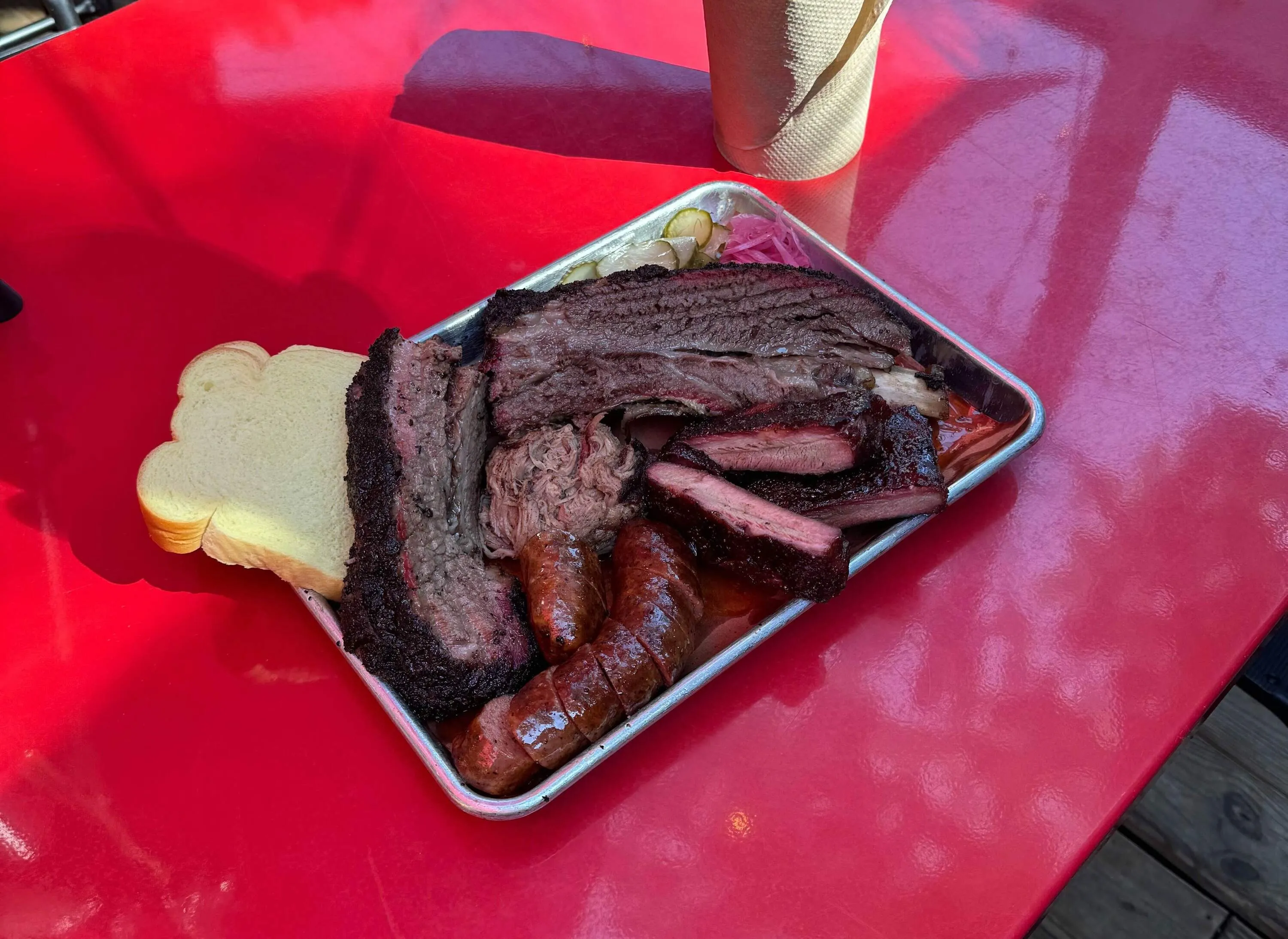 a tray of barbecue