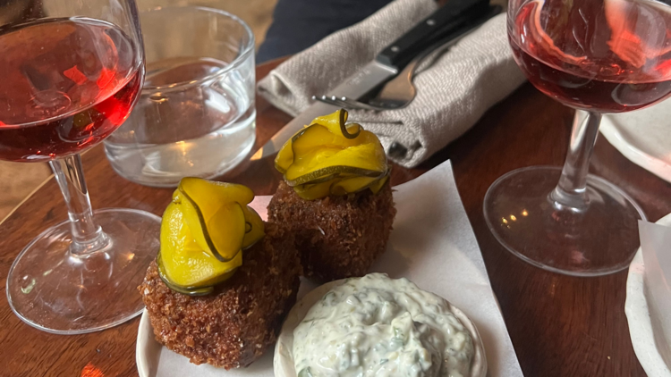 Snacks and wine at Bar Copains