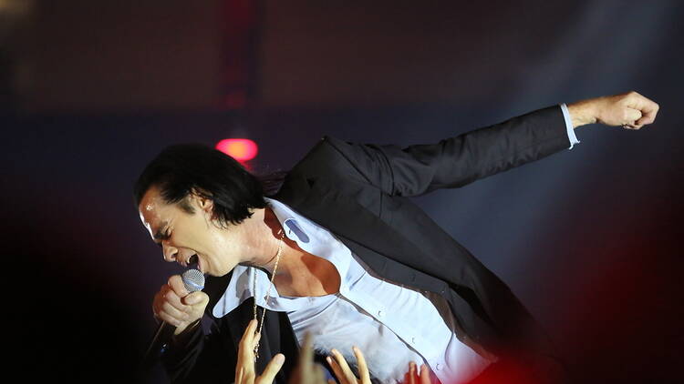 Nick Cave performing live in Greece