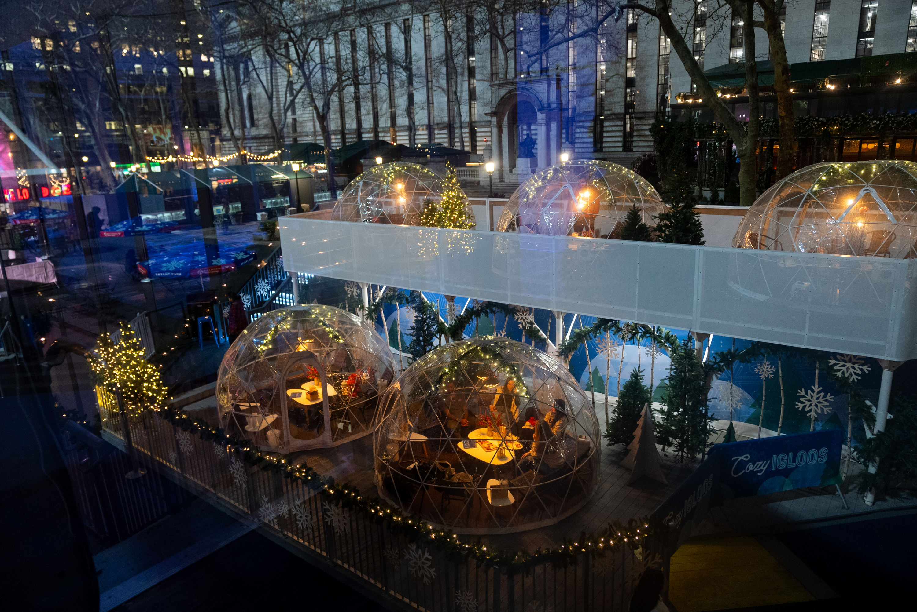 Cozy Igloos at Bank of America Winter Village at Bryant Park