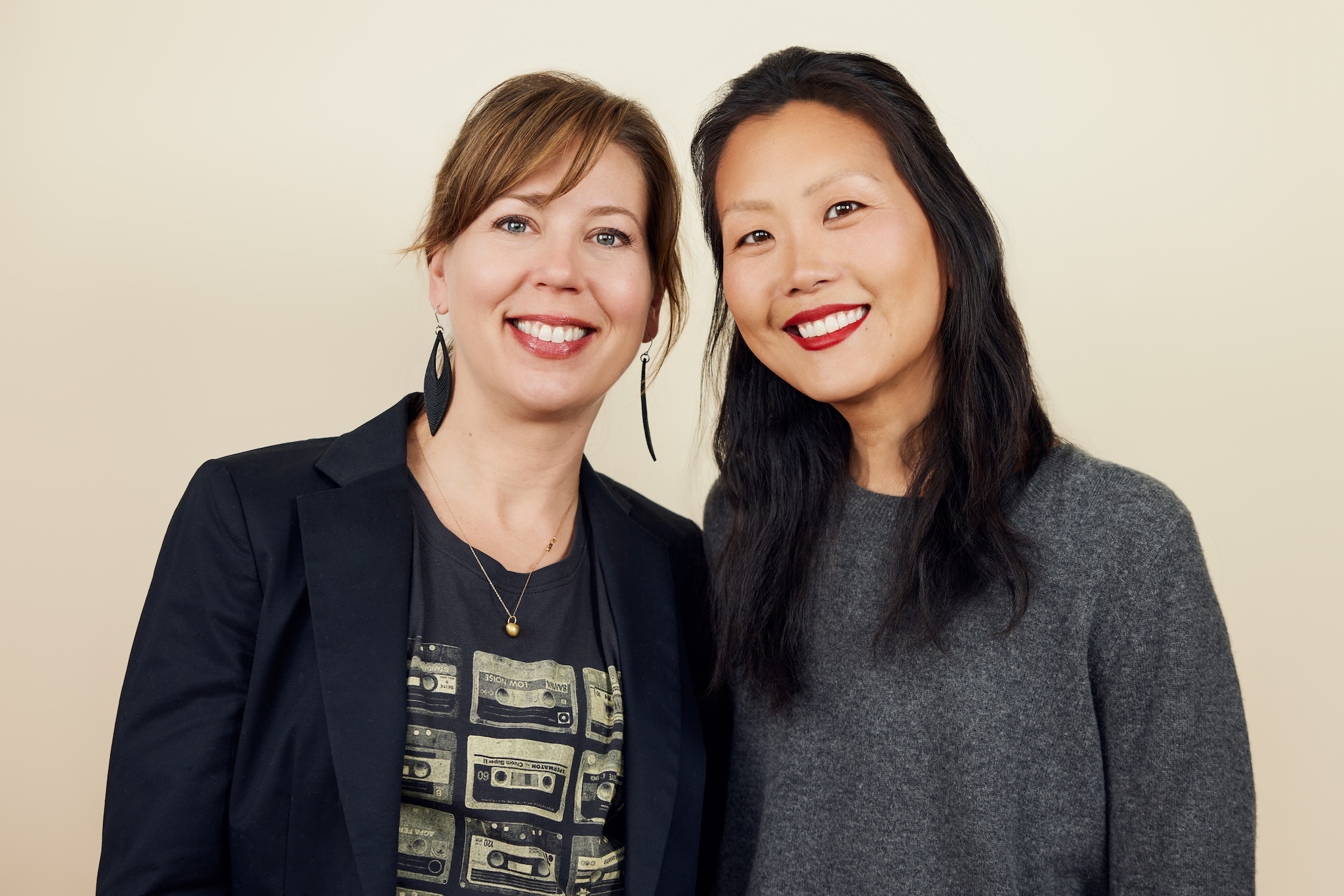 A portrait of two women.