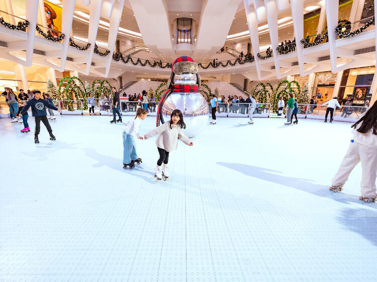 Take a spin around the wintry roller rink