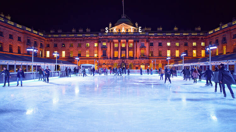 Ice skating at Somerset House in London