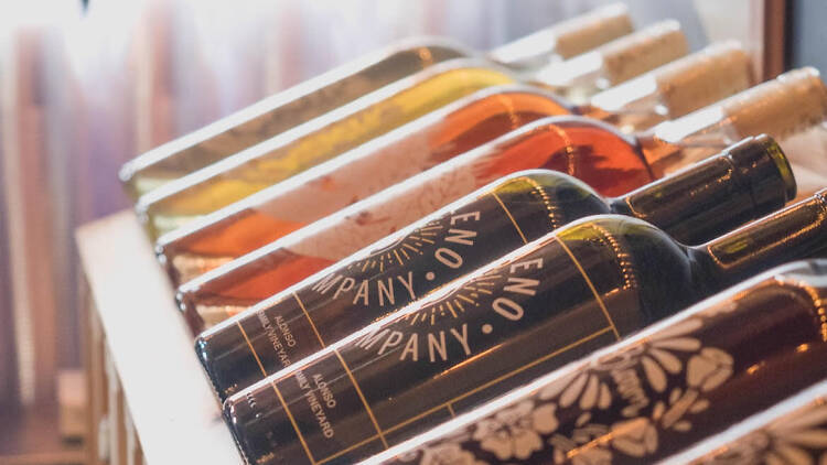 Bottles of wine for sale at Angeleno Wine Co.