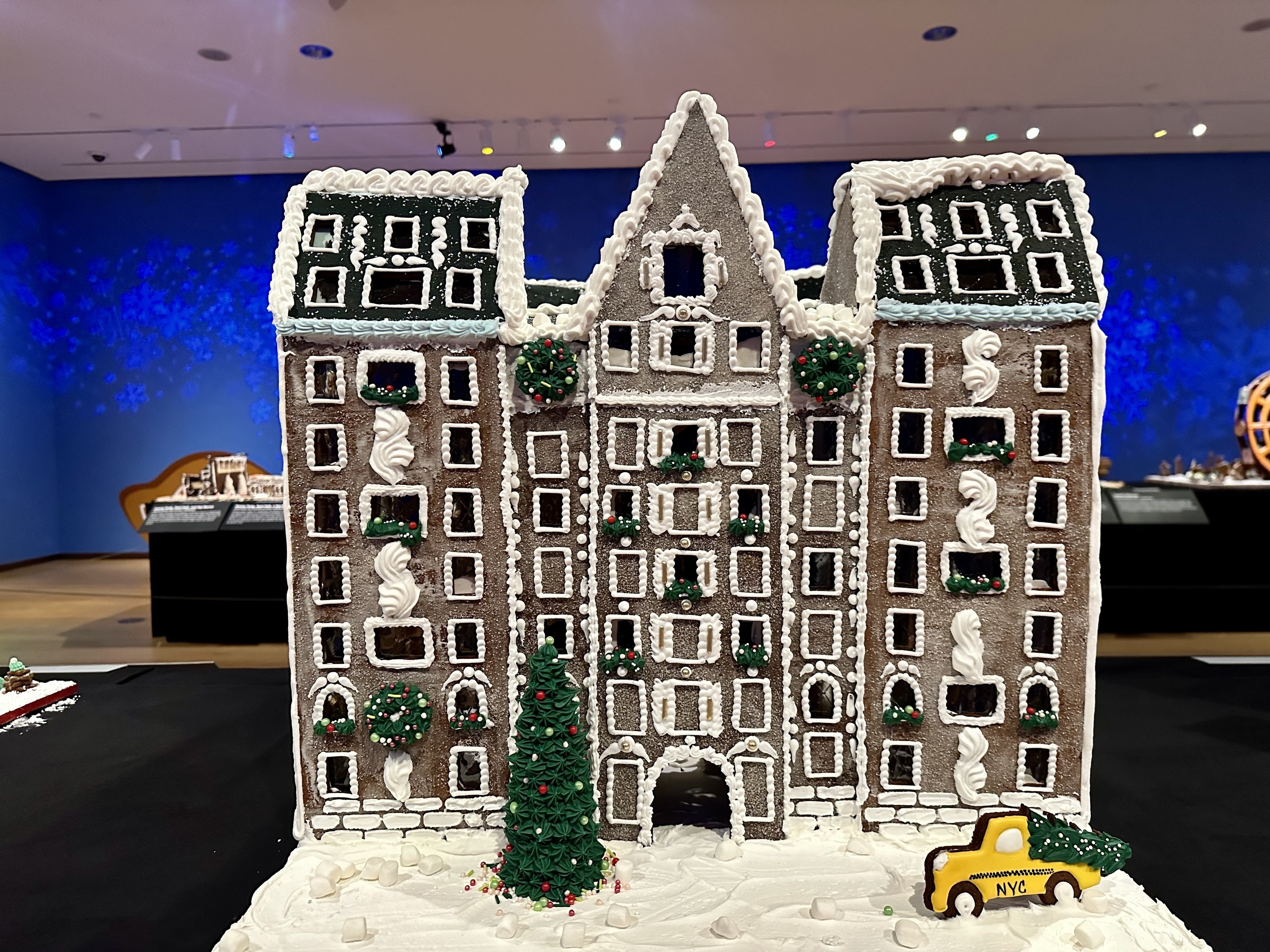 A gingerbread rendering of The Dakota apartments.