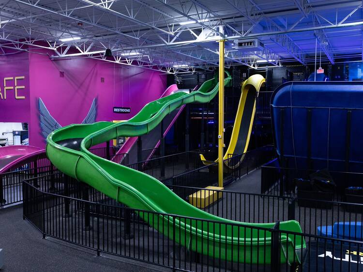 The first-ever indoor, waterless slide park in Illinois just opened in Chicagoland