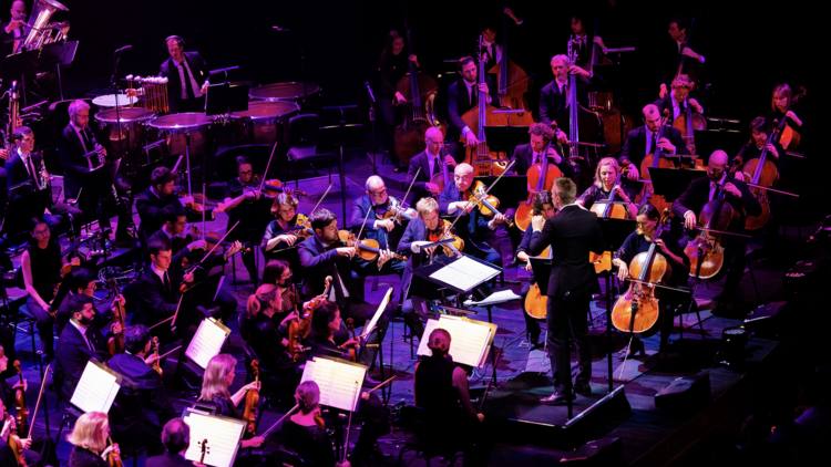 An orchestra performing 