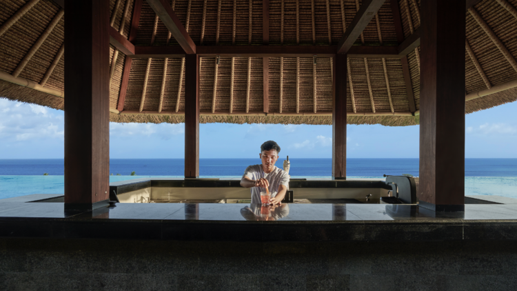 A bar in a pool