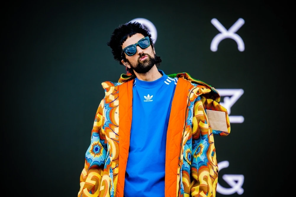 Serge Pizzorno of Kasabian performing live in Belgium