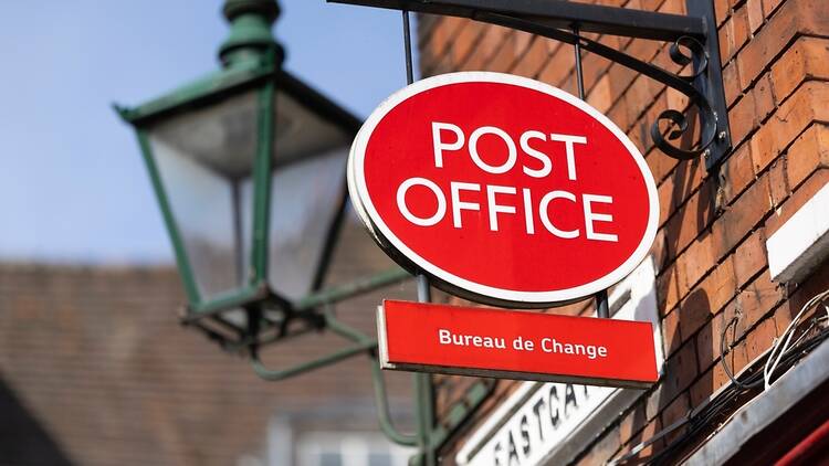 Post Office sign in Lincoln, England