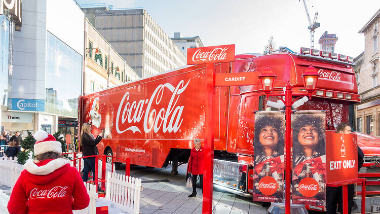 Image of the Coca-Cola truck in Cardiff