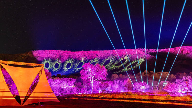 Light show in outback desert