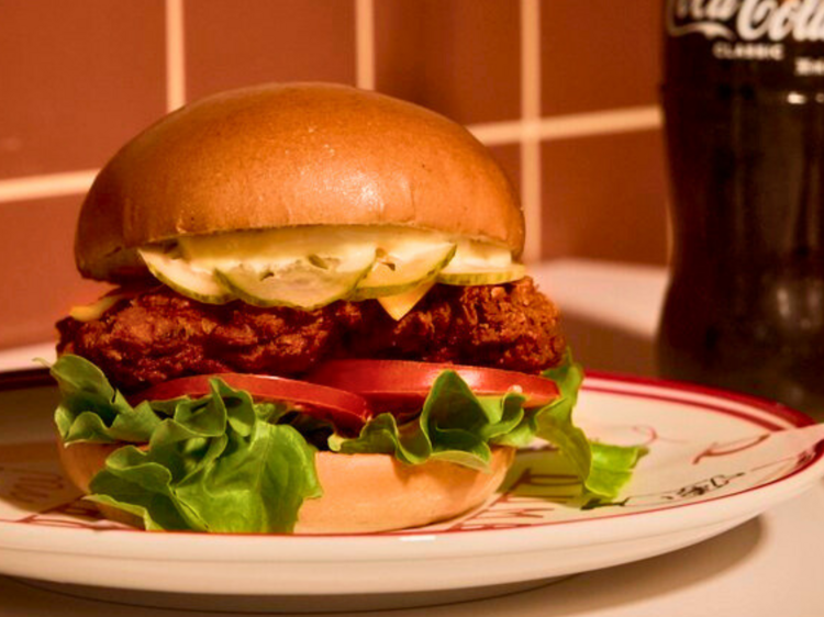 Fried chicken burger