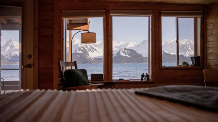 The rustic seaside cabin in Seward, Alaska