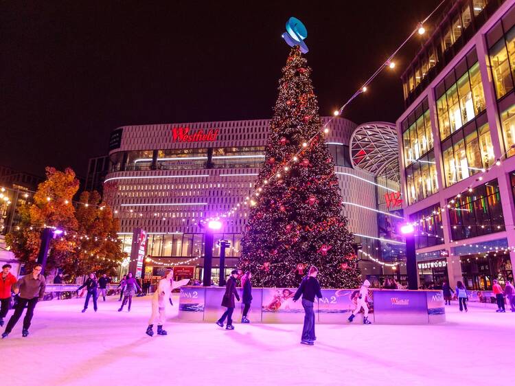 Europe’s tallest Christmas tree has landed at Westfield White City – with a ‘Moana’ themed ice rink