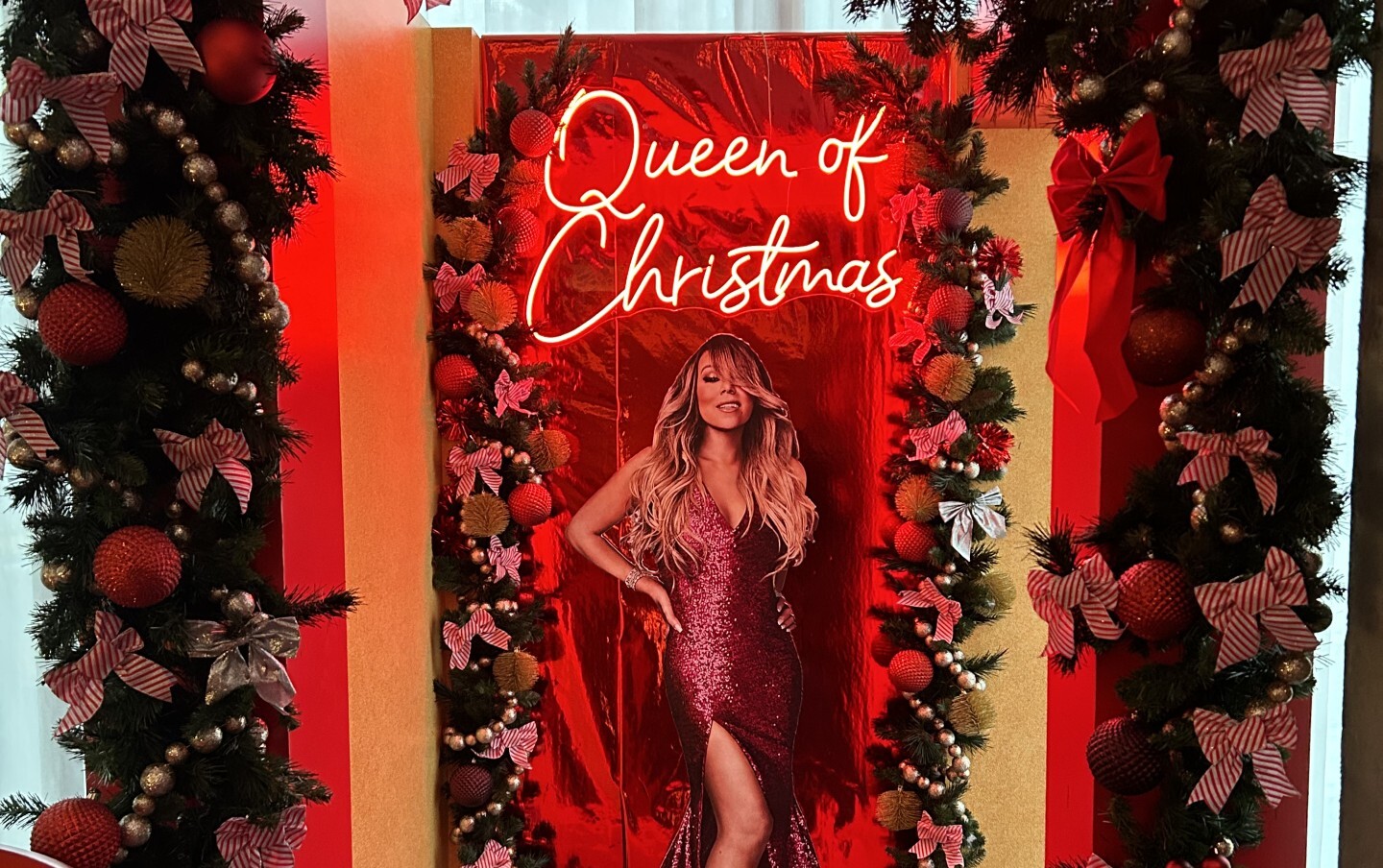 The Mariah Carrey cutout at the Holiday Bar