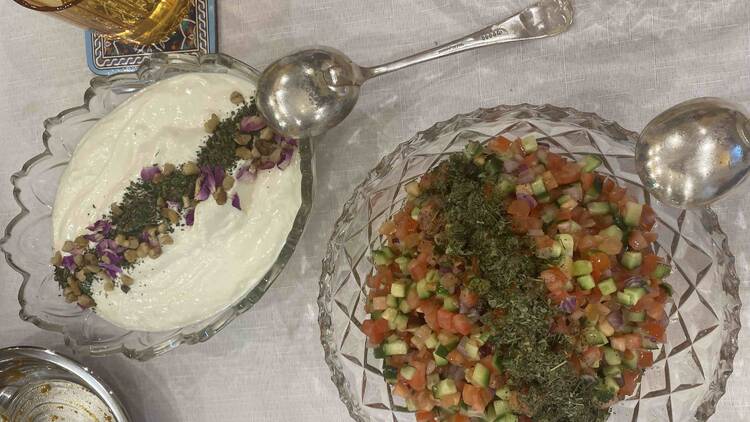 Two dishes at Tida Persian Food