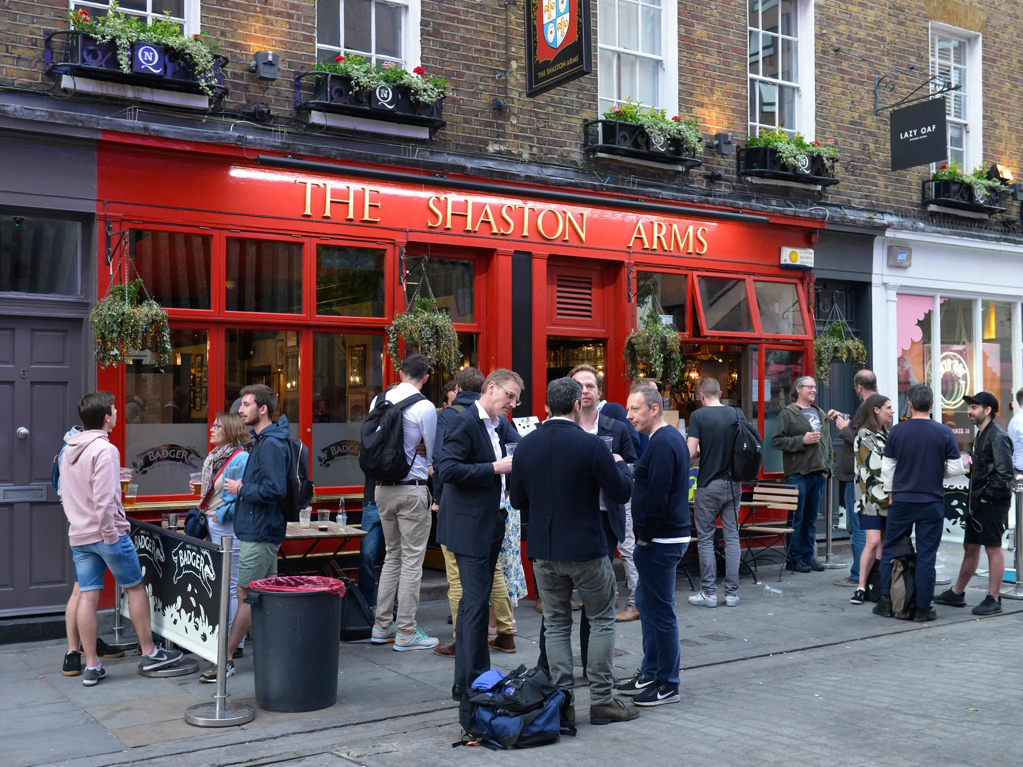People standing outside the Shaston Arms