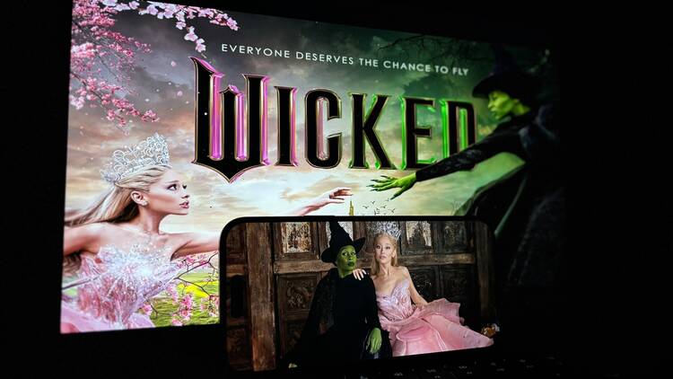 Cynthia Erivo as Elphaba and Ariana Grande as Glinda in "Wicked."