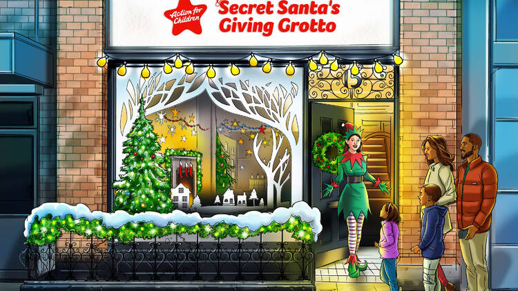 Santa giving grotto