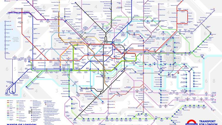 New Overground lines on TfL transport map