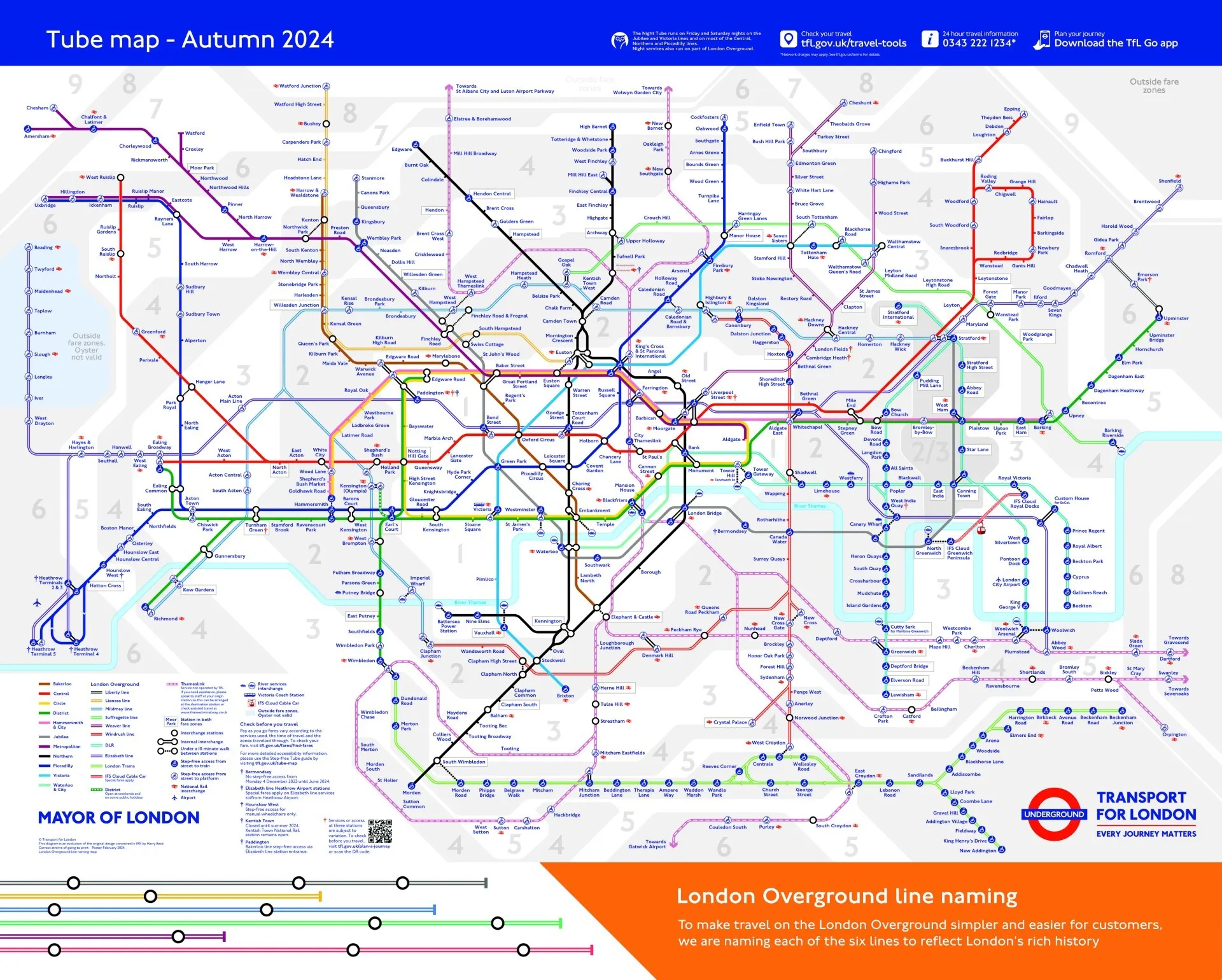 New Overground lines on TfL transport map