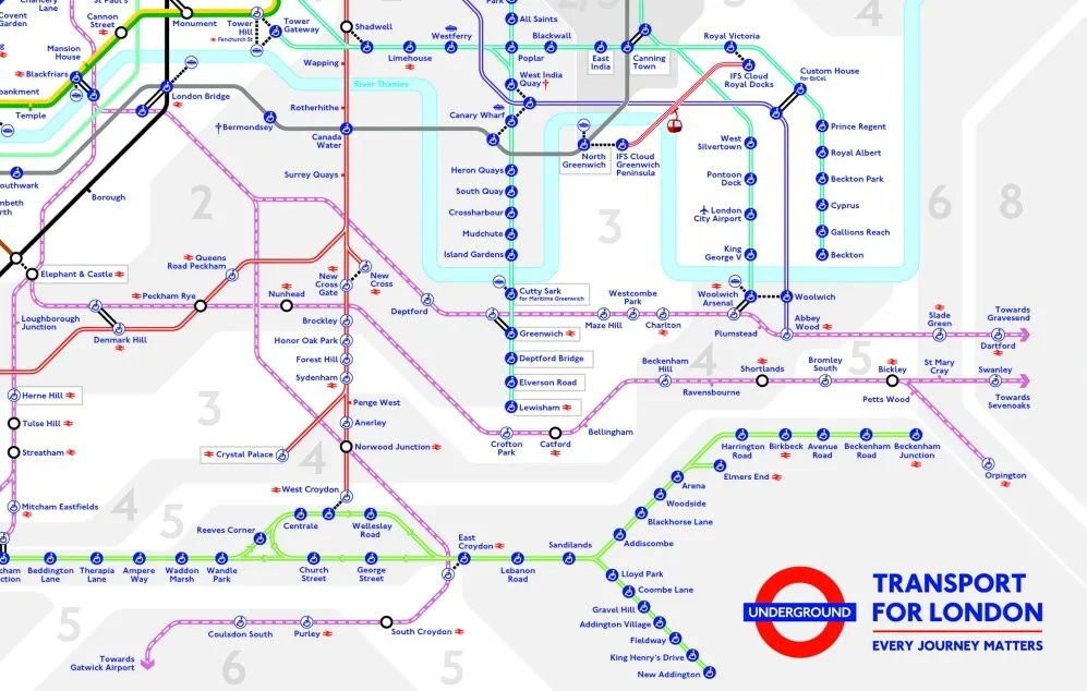 New Overground lines on TfL transport map