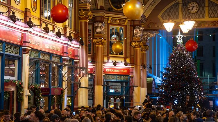 Leadenhall Market Christmas decorations