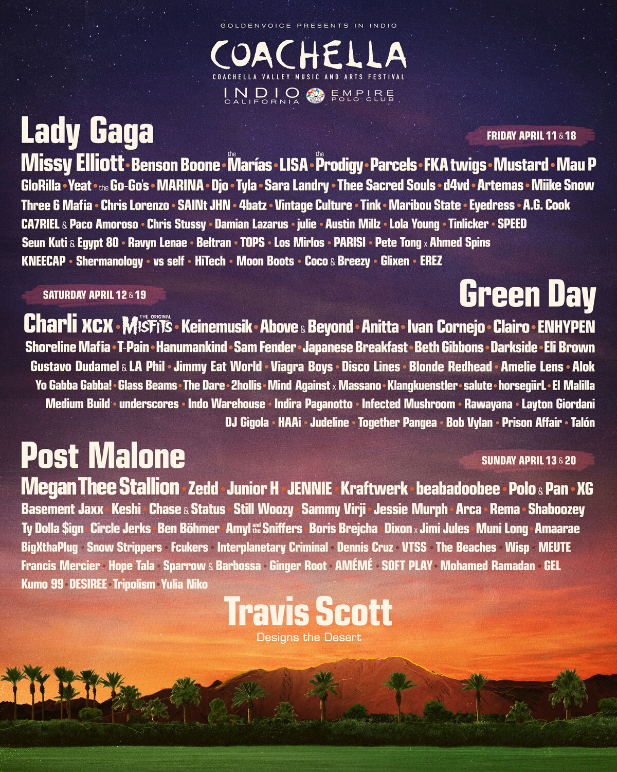 Coachella 2025 lineup