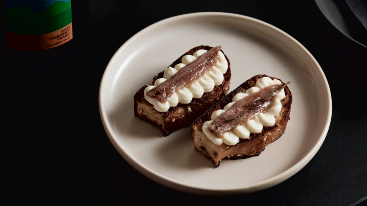 Anchovies on toast.