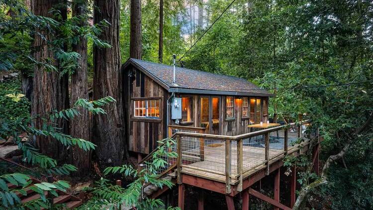 The redwood treehouse in Camp Meeker, California