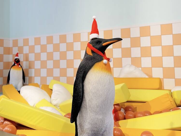 Musée Imaginarium has a pool filled with Christmas penguins and poutine and a new black galaxy box