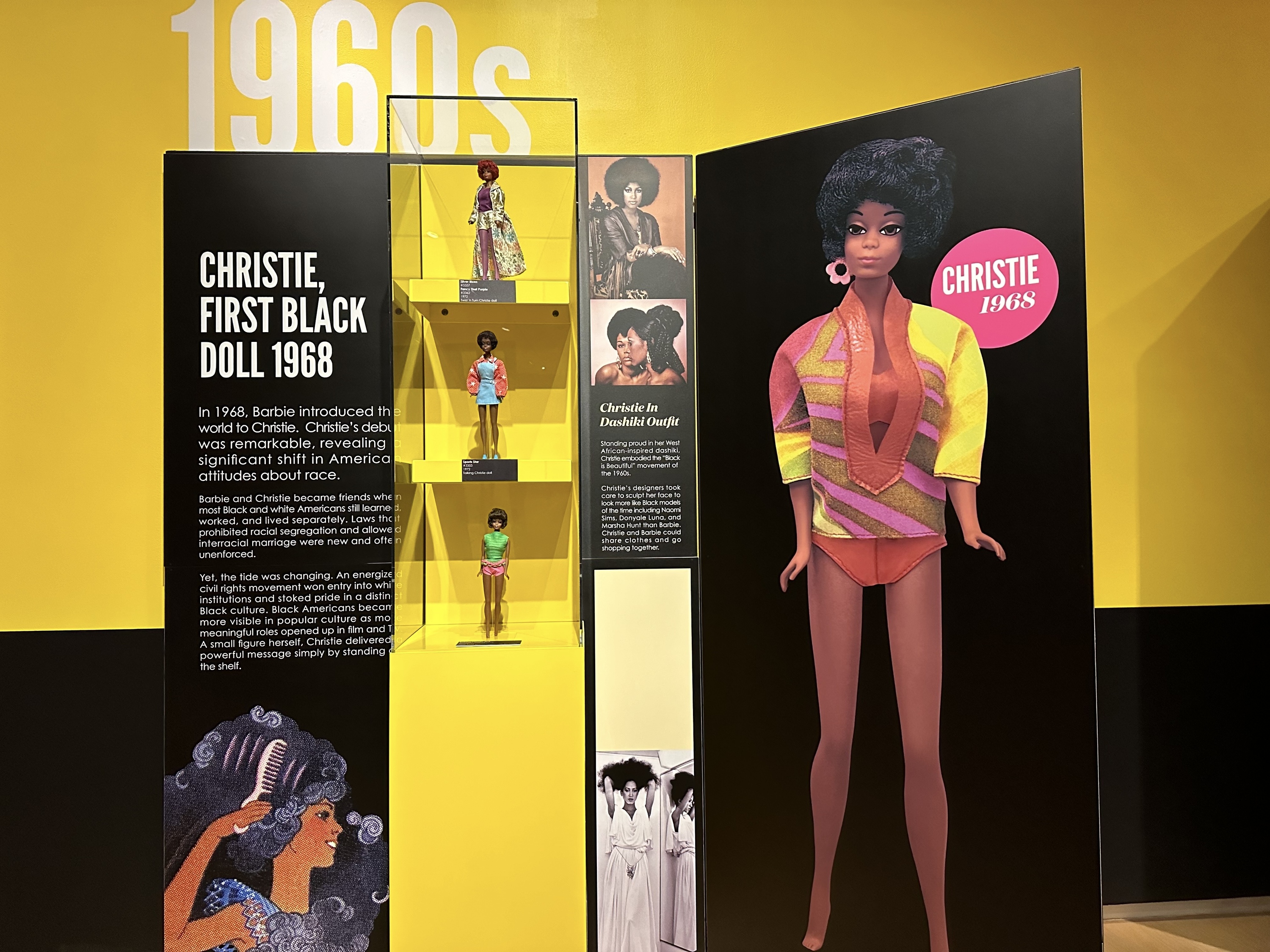 An exhibit about Christie, the first Black Barbie.