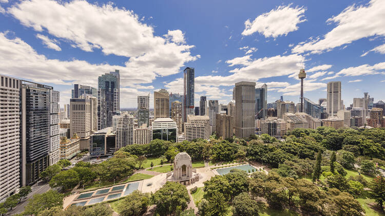 The view of Sydney from Pullman Sydney Hyde Park.