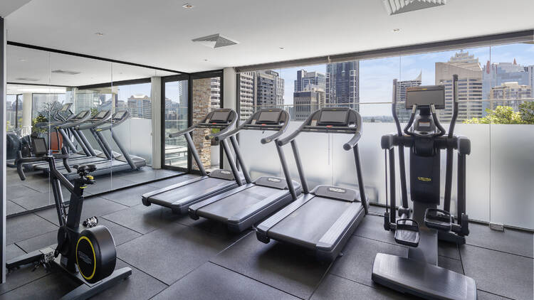 The gym at Pullman Sydney Hyde Park.