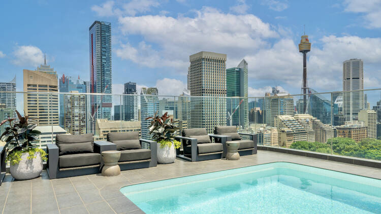 The pool at Pullman Sydney Hyde Park.