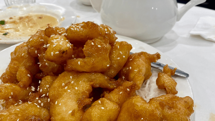 Honey king prawns at Yummy Seafood Chinese Restaurant