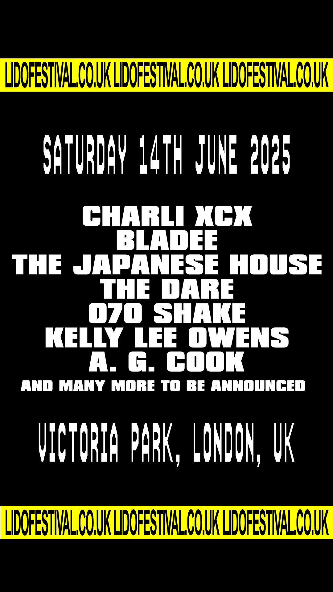 Charli XCX party girl festival at LIDO in Victoria Park