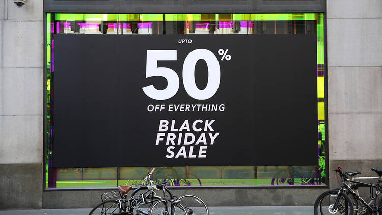 Black Friday sale poster in London