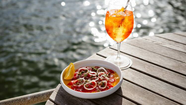 Tuna and an Aperol Spritz