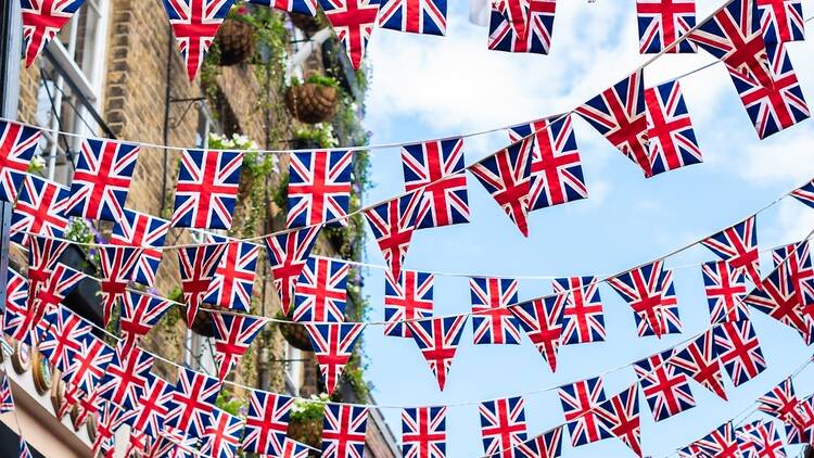 Union Jack bunting in the UK