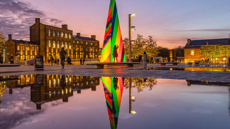 Fluorescence lit up at night  