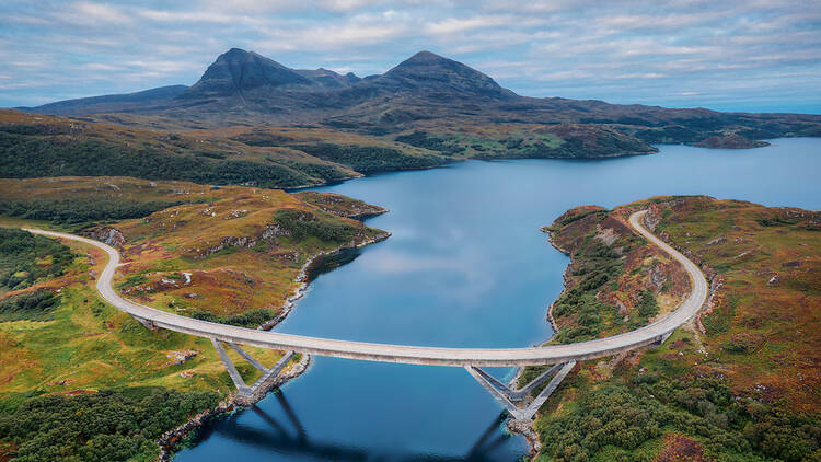 Kylesku Bridge on the NC500 in Scotland