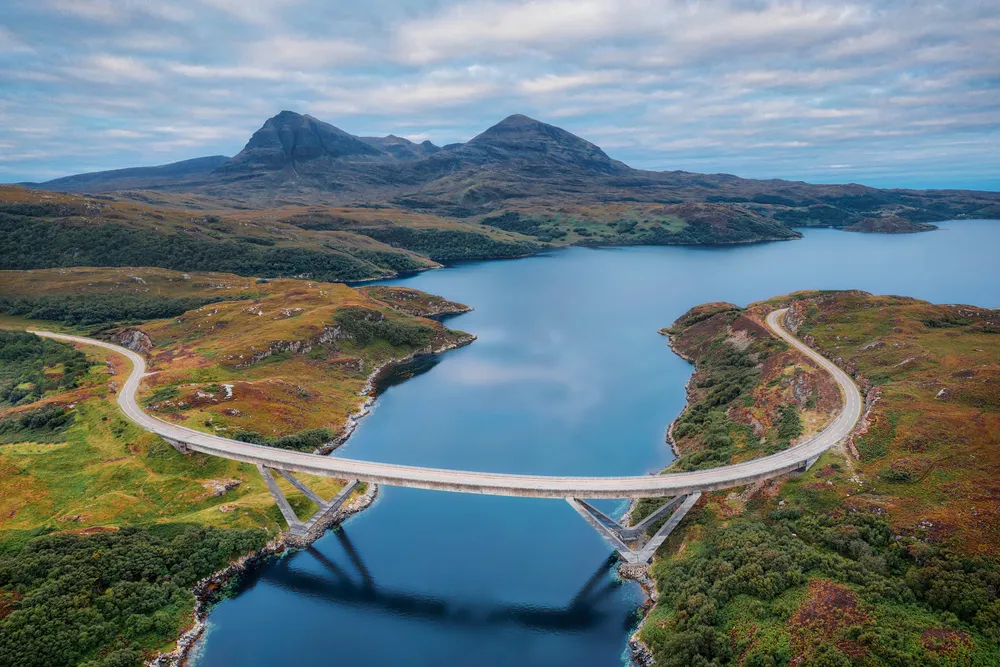 Kylesku Bridge on the NC500 in Scotland