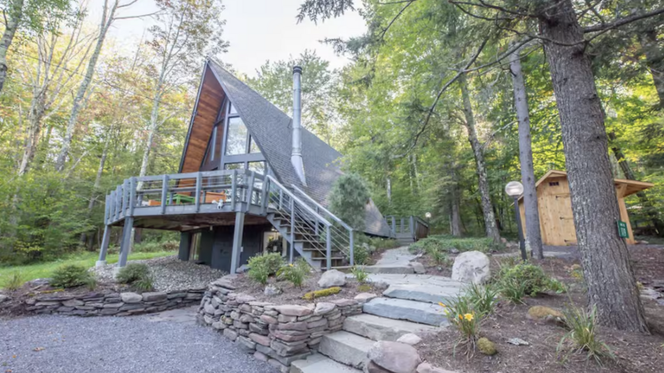 The A-frame chalet in Lanesville, NY