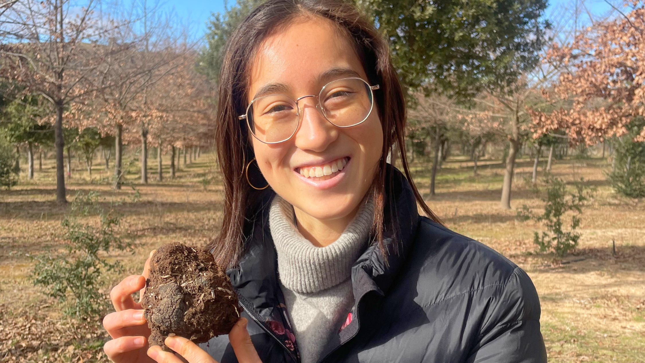 Girl holding truffle