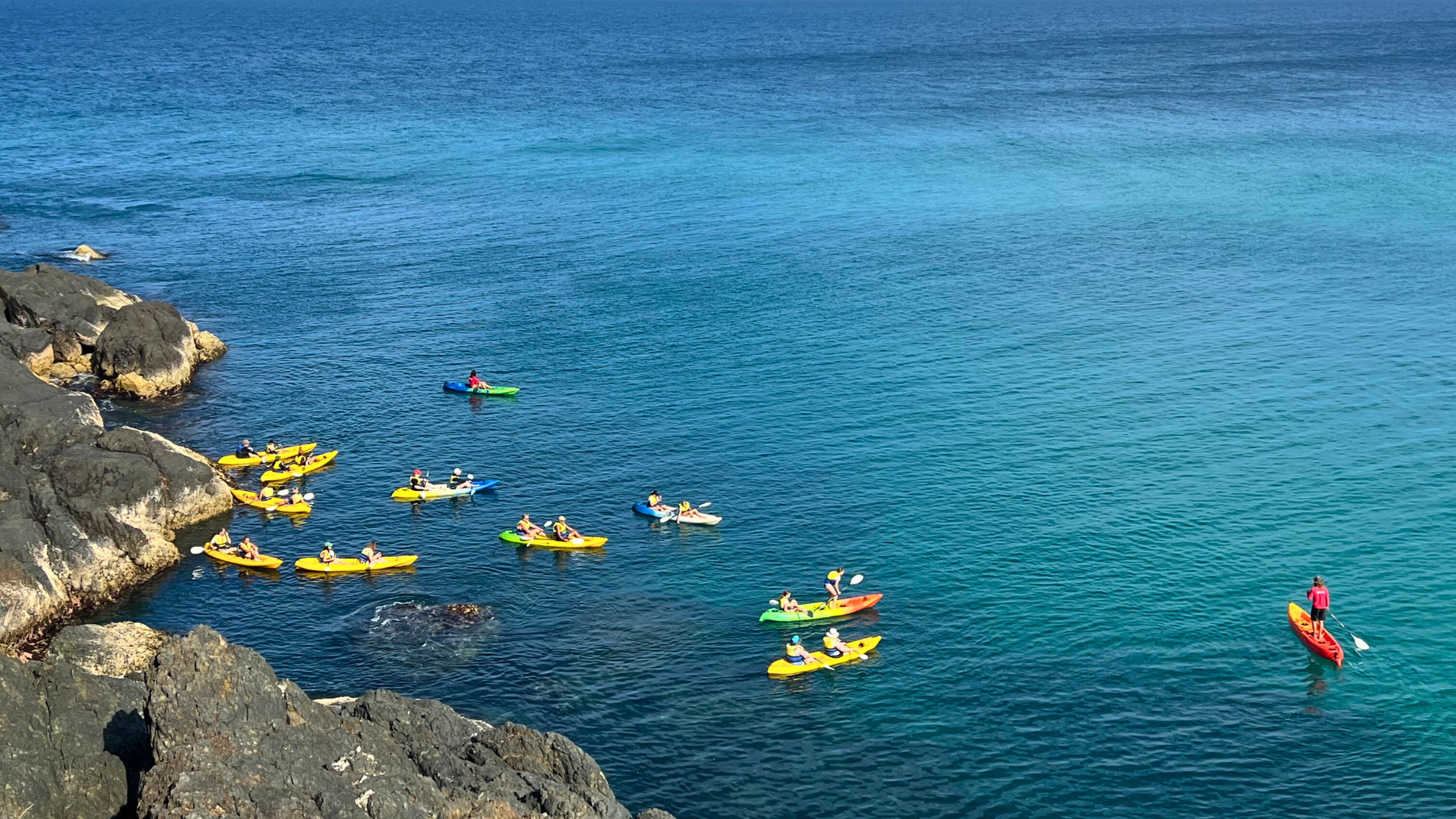 Kayaks in sea