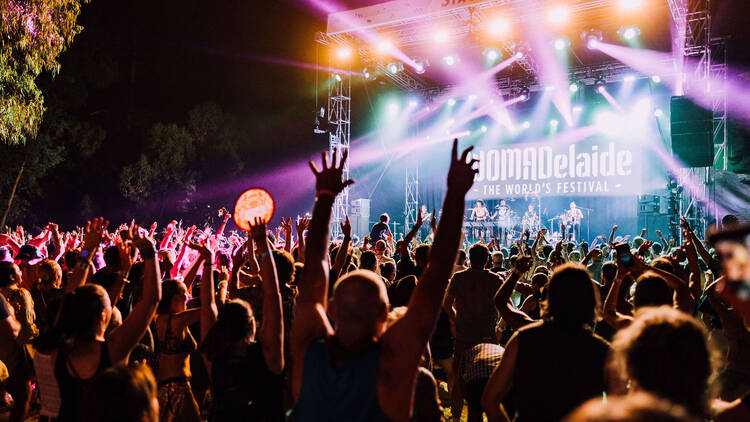 Crowd at festival during night