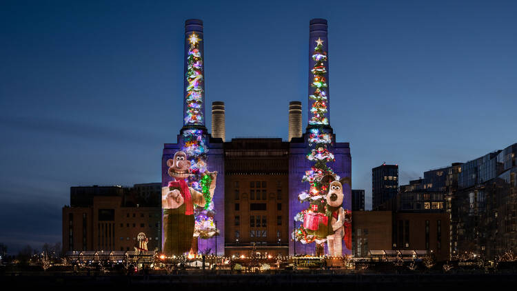 Wallace & Gromit on Battersea Power Station