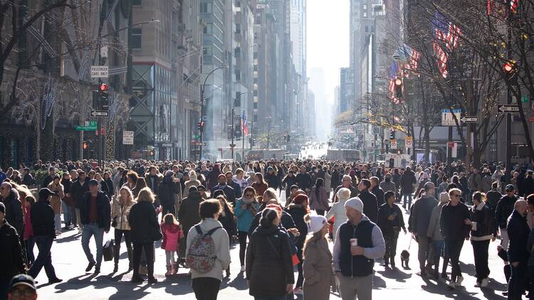 pedestrians on fifth avenue